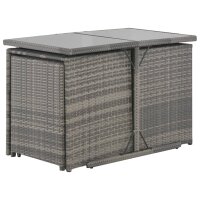 vidaXL 7-tlg. Garten-Essgruppe mit Kissen Poly Rattan Grau