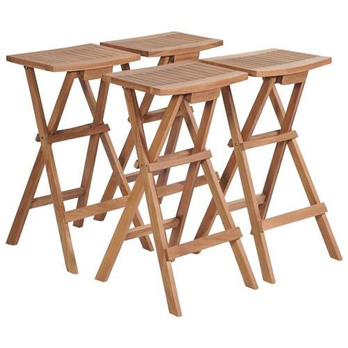 vidaXL Klappbare Barhocker 4 Stk. Massivholz Teak