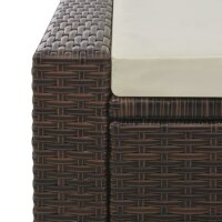 vidaXL Doppel-Sonnenliege Poly Rattan Braun