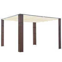 vidaXL Pavillon mit Dach Poly Rattan 300x300x200 cm Braun...