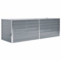 vidaXL Garten-Hochbeet Verzinkter Stahl 240x80x77 cm Grau