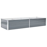 vidaXL Garten-Hochbeet Verzinkter Stahl 240x80x45 cm Grau