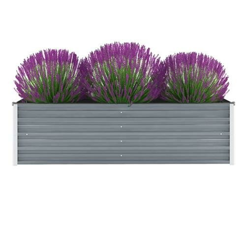 vidaXL Garten-Hochbeet Verzinkter Stahl 160x40x45 cm Grau