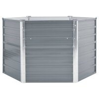 vidaXL Garten-Hochbeet Verzinkter Stahl 129x129x77 cm Grau