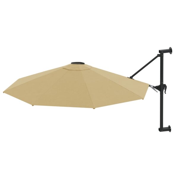 vidaXL Sonnenschirm Wandmontage mit Metallmast 300 cm Taupe