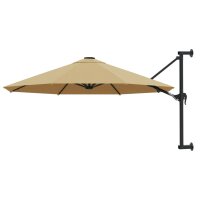 vidaXL Sonnenschirm Wandmontage mit Metallmast 300 cm Taupe