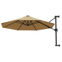 vidaXL Sonnenschirm Wandmontage mit Metallmast 300 cm Taupe