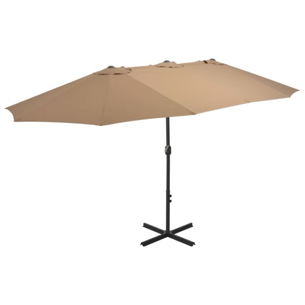 vidaXL Sonnenschirm mit Aluminium-Mast 460x270 cm Taupe