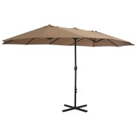 vidaXL Sonnenschirm mit Aluminium-Mast 460x270 cm Taupe