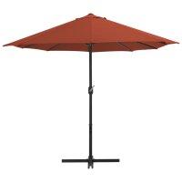 vidaXL Sonnenschirm mit Aluminium-Mast 460x270 cm Terracotta-Rot