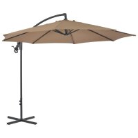 vidaXL Ampelschirm mit Stahlmast 300 cm Taupe