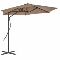 vidaXL Sonnenschirm mit Stahlmast 300 cm Taupe