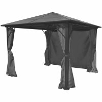 vidaXL Pavillon mit Vorh&auml;ngen Anthrazit Aluminium 300 x 300 cm