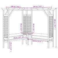 vidaXL Eckpergola mit Bank Kiefernholz Impr&auml;gniert