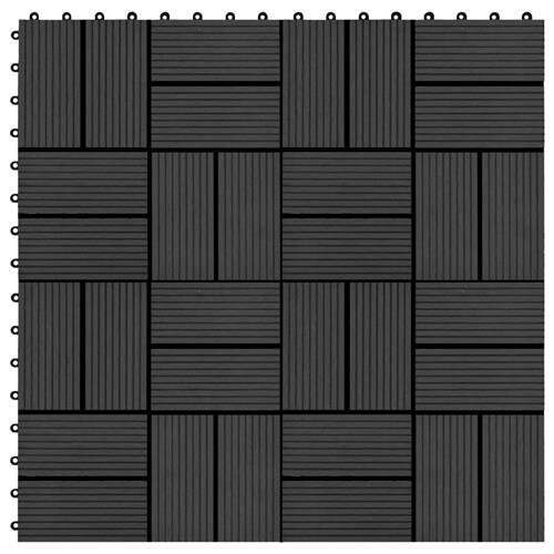 vidaXL Terrassenfliesen 11 St&uuml;ck WPC 30 x 30 cm 1 qm Schwarz