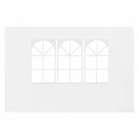 vidaXL Partyzelt-Seitenwände 2 Stück mit Fenster PE Weiß