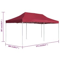 vidaXL Profi-Partyzelt Faltbar Aluminium 6&times;3 m Weinrot