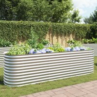 vidaXL Garten-Hochbeet 320x80x81 cm Verzinkter Stahl Silbern