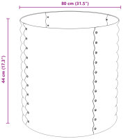 vidaXL Garten-Hochbeet 80x80x81 cm Verzinkter Stahl Grau