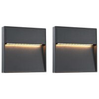 vidaXL Außenwandleuchten 2 Stk. LED 3W Schwarz...