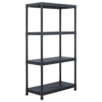vidaXL Lagerregal Schwarz 100 kg 60 x 30 x 138 cm Kunststoff