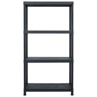 vidaXL Lagerregal Schwarz 100 kg 60 x 30 x 138 cm Kunststoff