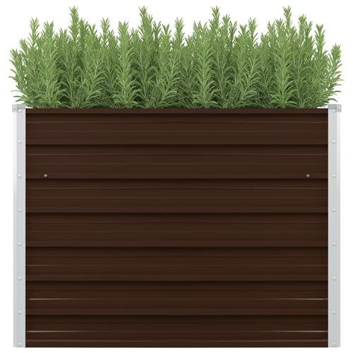 vidaXL Hochbeet Braun 100 x 100 x 77 cm Verzinkter Stahl