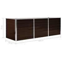 vidaXL Garten-Hochbeet Braun 240 x 80 x 77 cm Verzinkter Stahl