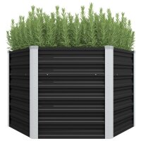 vidaXL Garten-Hochbeet Anthrazit 129 x 129 x 77 cm...