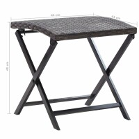 vidaXL Klapphocker Poly Rattan Braun