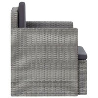 vidaXL Gartensessel mit Auflagen Poly Rattan Grau