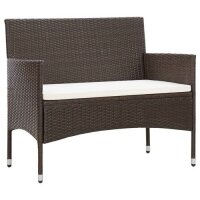 vidaXL 4-tlg. Garten-Lounge-Set mit Auflagen Poly Rattan...