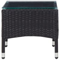 vidaXL 4-tlg. Garten-Lounge-Set mit Auflagen Poly Rattan Schwarz