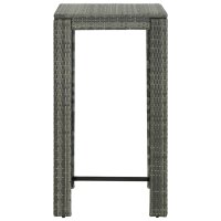 vidaXL Garten-Bartisch Grau 60,5x60,5x110,5 cm Poly Rattan