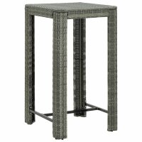 vidaXL Garten-Bartisch Grau 60,5x60,5x110,5 cm Poly Rattan