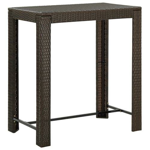 vidaXL Garten-Bartisch Braun 100x60,5x110,5 cm Poly Rattan