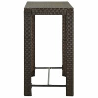 vidaXL Garten-Bartisch Braun 100x60,5x110,5 cm Poly Rattan