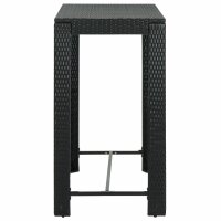 vidaXL Garten-Bartisch Schwarz 100x60,5x110,5 cm Poly Rattan