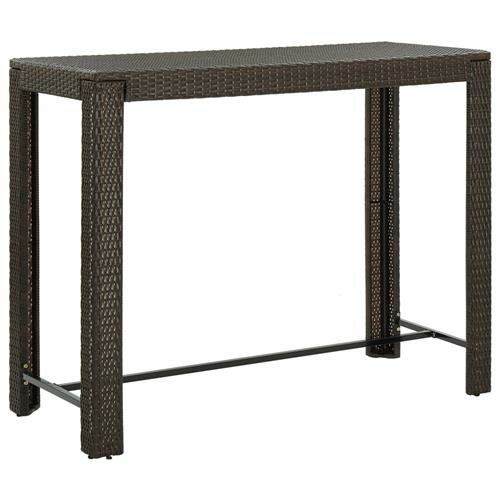 vidaXL Garten-Bartisch Braun 140,5x60,5x110,5 cm Poly Rattan