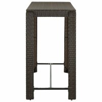 vidaXL Garten-Bartisch Braun 140,5x60,5x110,5 cm Poly Rattan