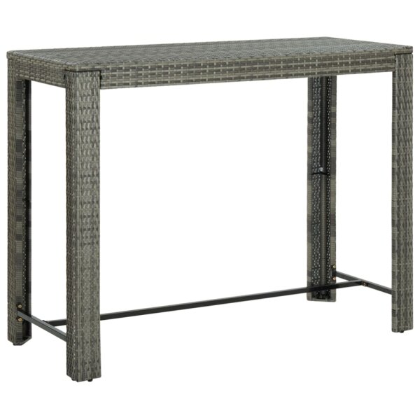 vidaXL Garten-Bartisch Grau 140,5x60,5x110,5 cm Poly Rattan