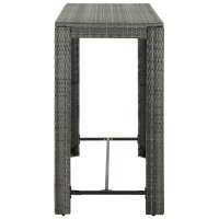 vidaXL Garten-Bartisch Grau 140,5x60,5x110,5 cm Poly Rattan