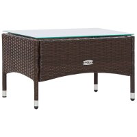 vidaXL 4-tlg. Garten-Lounge-Set mit Auflagen Poly Rattan Braun