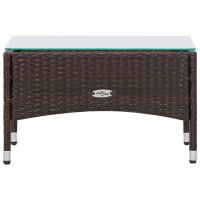 vidaXL 4-tlg. Garten-Lounge-Set mit Auflagen Poly Rattan Braun