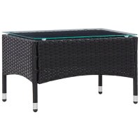 vidaXL 4-tlg. Garten-Lounge-Set mit Auflagen Poly Rattan Schwarz