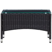 vidaXL 4-tlg. Garten-Lounge-Set mit Auflagen Poly Rattan Schwarz