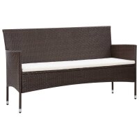 vidaXL 5-tlg. Garten-Lounge-Set mit Auflagen Poly Rattan Braun