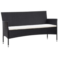 vidaXL 5-tlg. Garten-Lounge-Set mit Auflagen Poly Rattan Schwarz