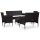 vidaXL 5-tlg. Garten-Lounge-Set mit Auflagen Poly Rattan Schwarz