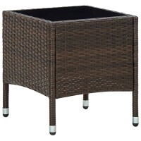 vidaXL Gartentisch Braun 40x40x45 cm Poly Rattan